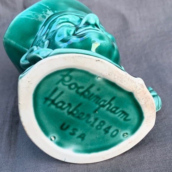 Rockingham Harker 1840 Toby Pirate Teal Drip Glaze Mug Coffee Cup Pottery USA - Picture 3 of 6